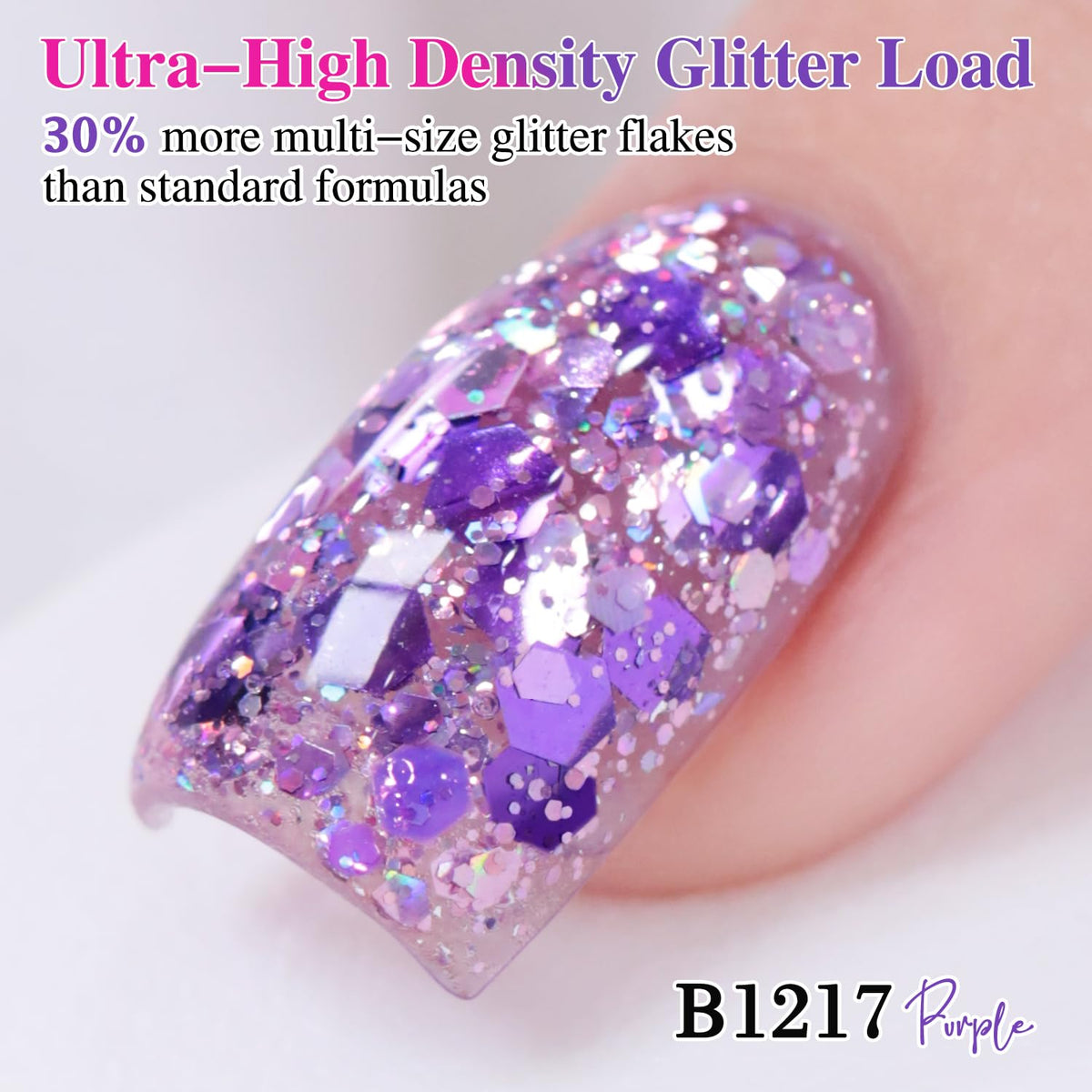 Close-up of Double Rhythm Glitter Gel Polish brush