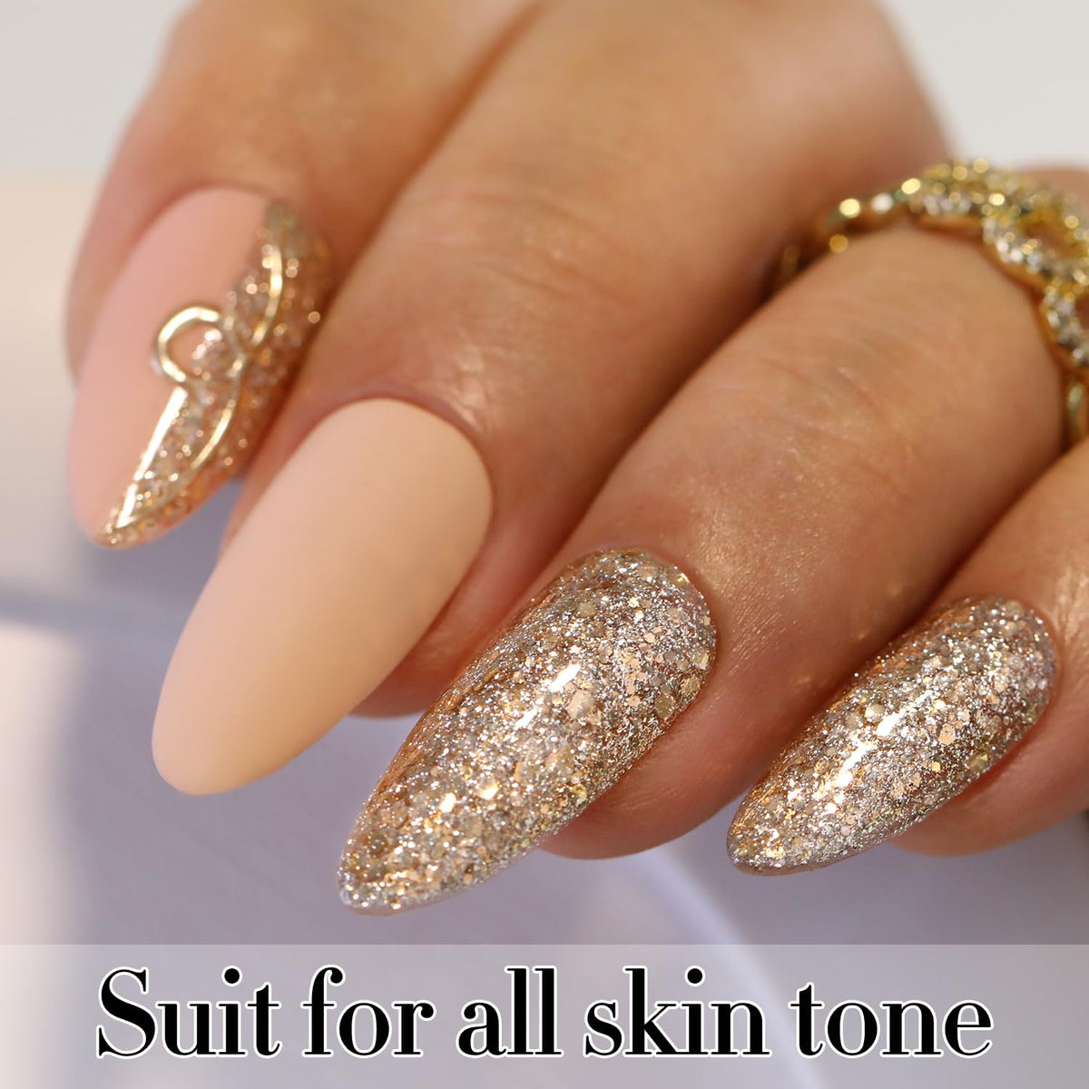 Close-up of Double Rhythm Glitter Gel Polish texture