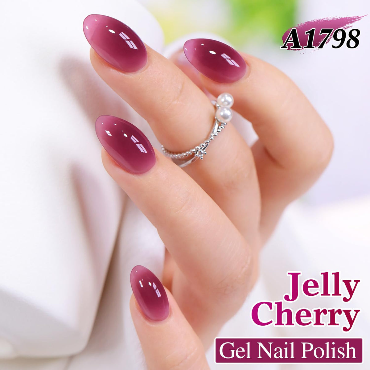 Close-up of Double Rhythm Jelly Gel Polish bottle with label