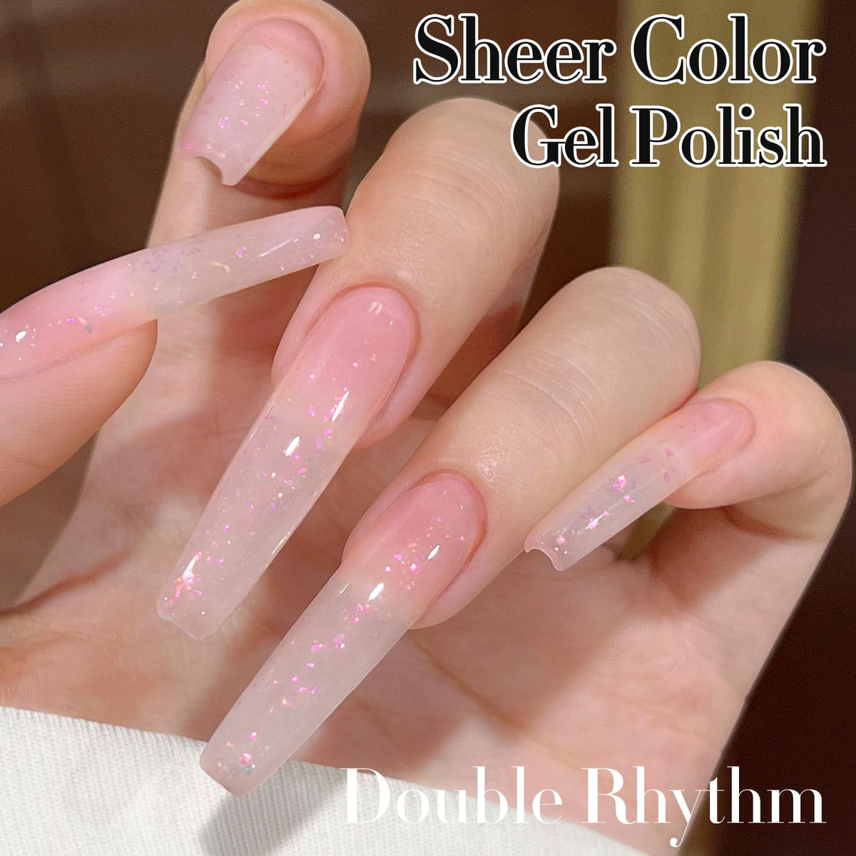 Close-up of Double Rhythm Jelly Gel Polish bottle with label