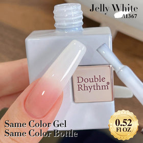 Close-up of Double Rhythm Jelly Nail Polish 15ml Milky White texture