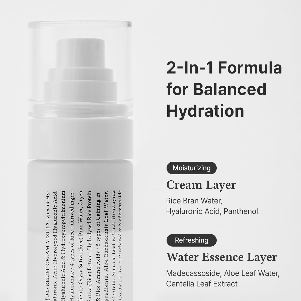 Close-up of Dr.Althea 345 Relief Cream Mist texture on skin