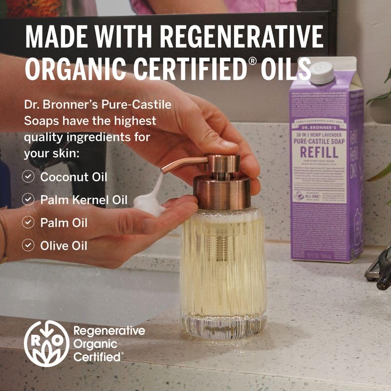 Close-up of Dr. Bronner's Lavender Liquid Soap ingredients
