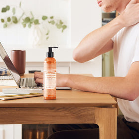 Close-up of Dr. Bronner's Organic Hand and Body Lotion pump