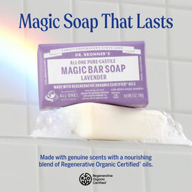 Close-up of Dr. Bronner's Peppermint soap bar showing texture