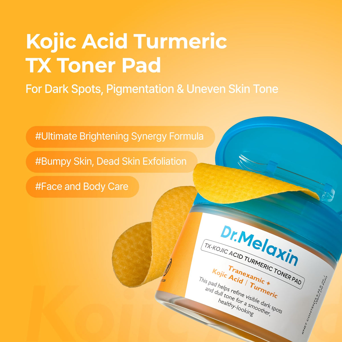 Close-up of Dr.Melaxin Kojic Acid Turmeric Toner Pad texture