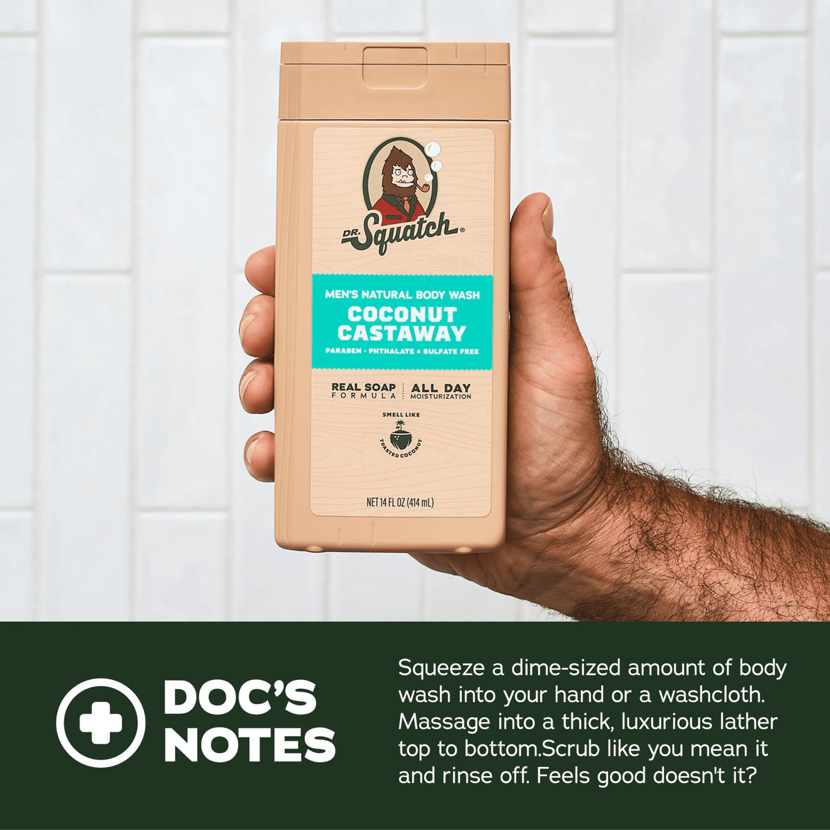 Close-up of Dr. Squatch body wash texture