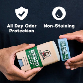 Close-up of Dr. Squatch deodorant cap and application tip