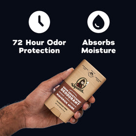 Close-up of Dr. Squatch deodorant ingredients