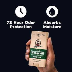 Close-up of Dr. Squatch deodorant ingredients list