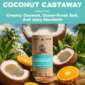 Close-up of Dr. Squatch deodorant ingredients list
