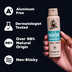 Close-up of Dr. Squatch deodorant ingredients list