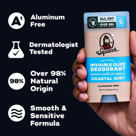 Close-up of Dr. Squatch deodorant stick