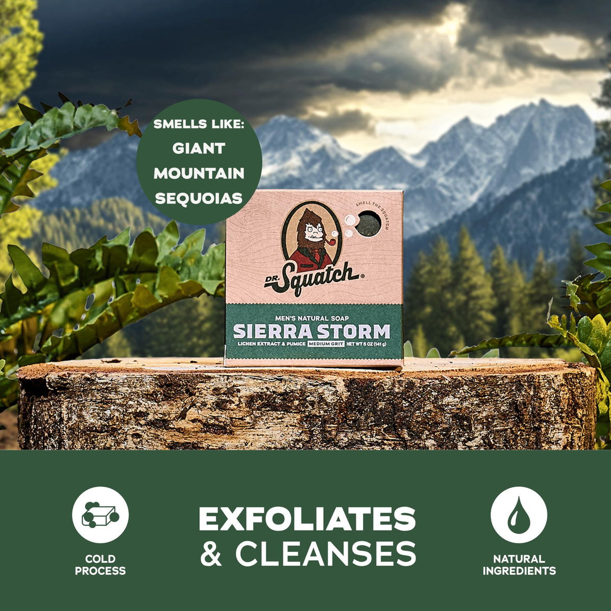 Close-up of Dr. Squatch Natural Men's Bar Soap texture