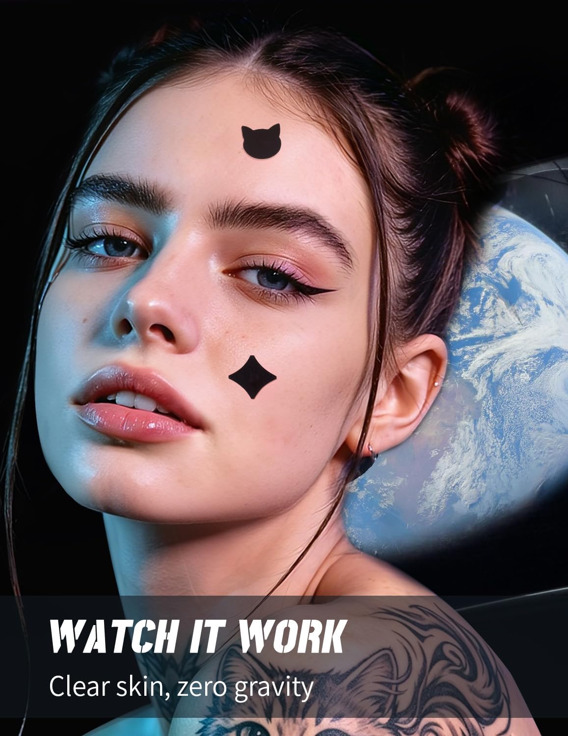 Close-up of Dr. Zitacne Black Pimple Patches in star shape