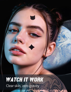 Close-up of Dr. Zitacne Black Pimple Patches in star shape