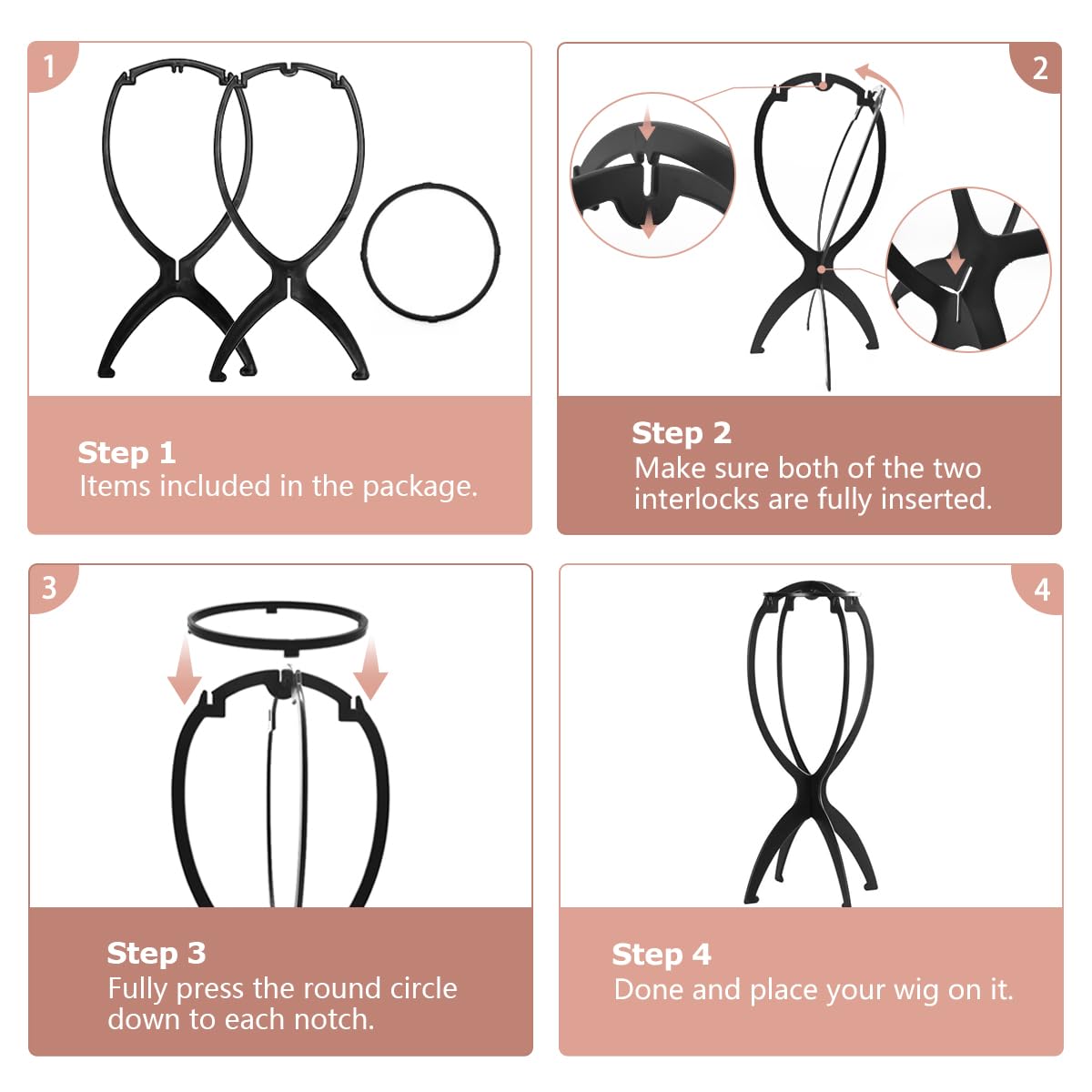 Close-up of Dreamlover Wig Stand's durable plastic material