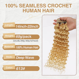 Close-up of DRESSMAKER crochet hair texture and deep wave