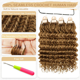 Close-up of DRESSMAKER Human Crochet Hair deep wave texture