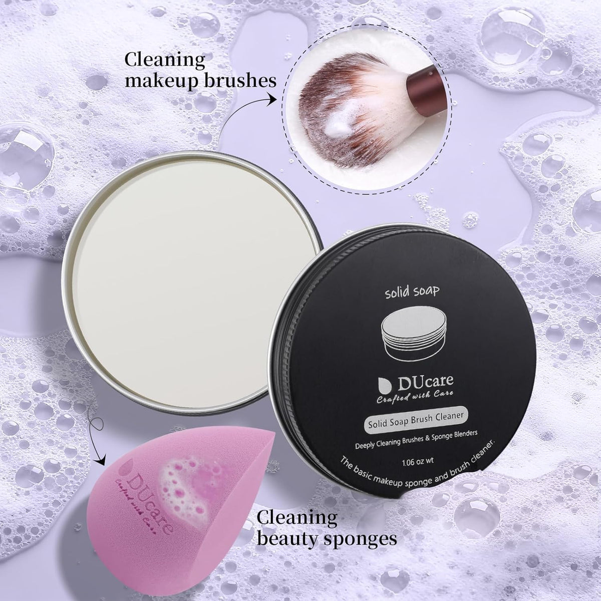 Close-up of DUcare Brush Wash Bar showing texture