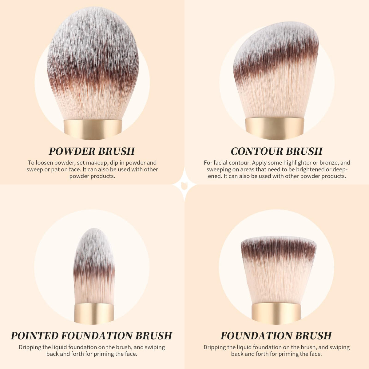 Close-up of DUcare foundation brush bristles