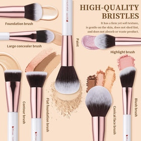 Close-up of DUcare makeup brushes showing soft vegan hair