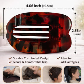 Close-up of duckbill hair clip in black