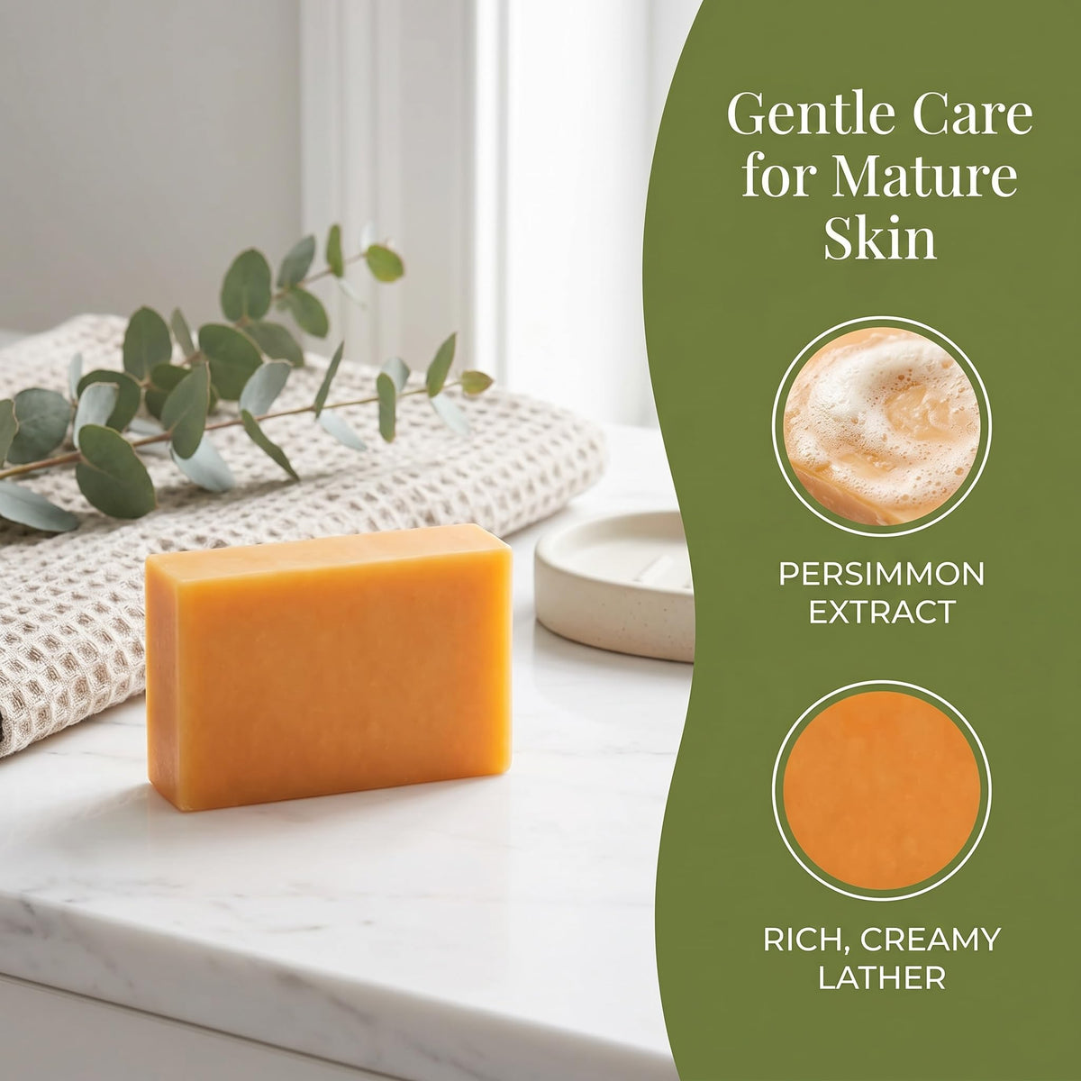 Close-up of Duielly Persimmon Soap Bar texture