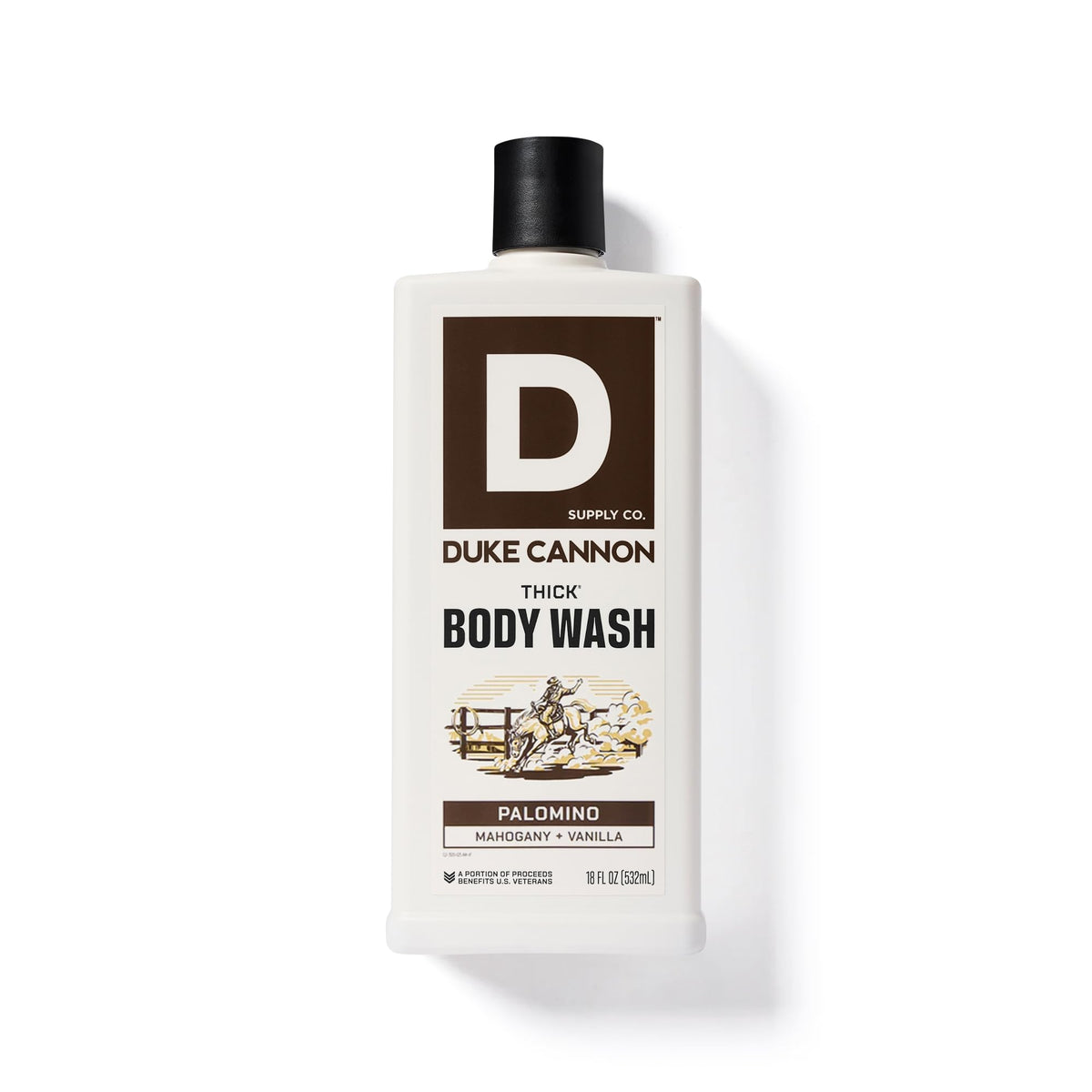 Close-up of Duke Cannon body wash texture on hand