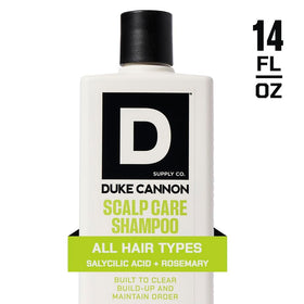 Close-up of Duke Cannon Scalp Care Shampoo ingredients