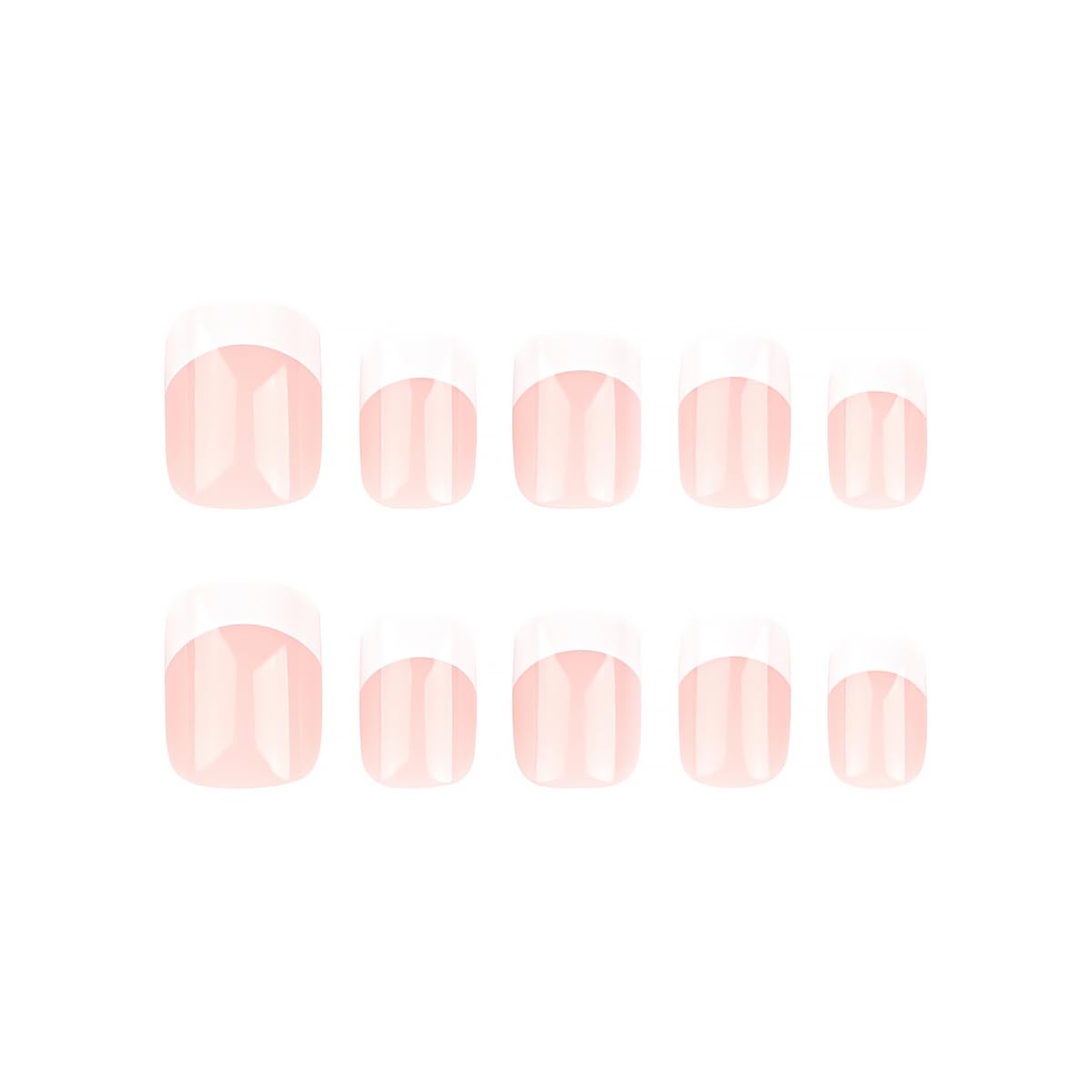 Close-up of DZPGUONIZ Short Square Press On Nails showing glossy finish