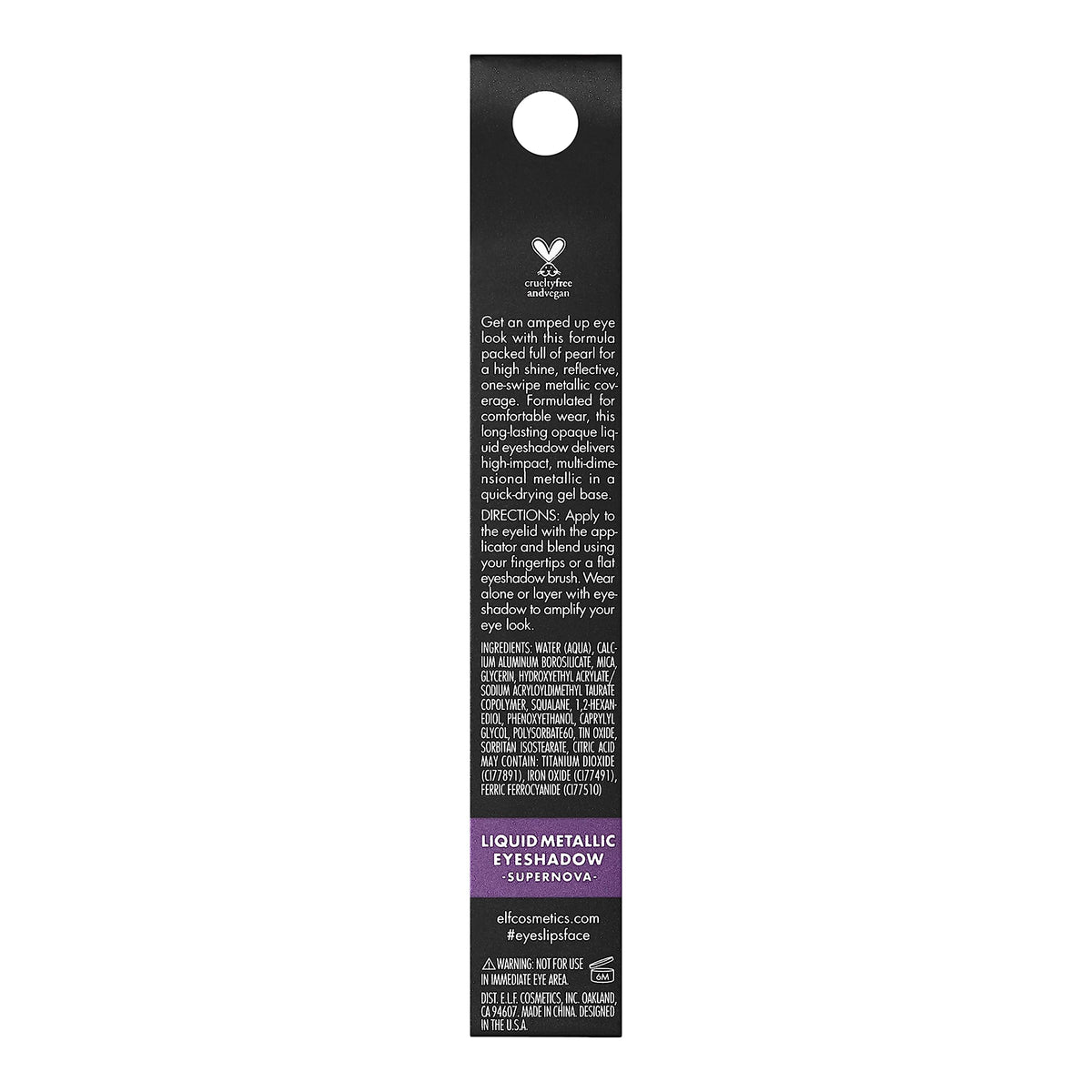 Close-up of e.l.f. Liquid Metallic Eyeshadow Supernova applicator