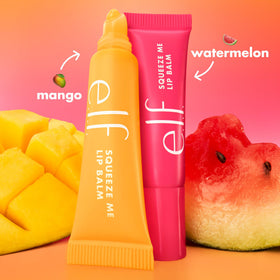Close-up of e.l.f. Squeeze Me Lip Balm Mango tube