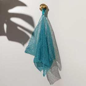 Close-up of EcoTools Exfoliating Bath Net texture and material
