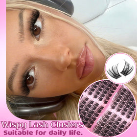 Close-up of Eefofnn Wispy Lash Clusters showing individual lash clusters