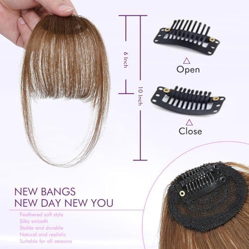 Close-up of ELEFOCUS Clip-on Bangs showing the clip