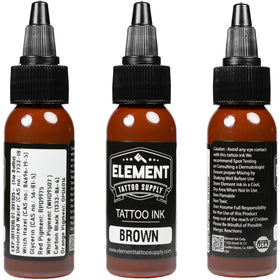 Close-up of Element Brown Tattoo Ink application