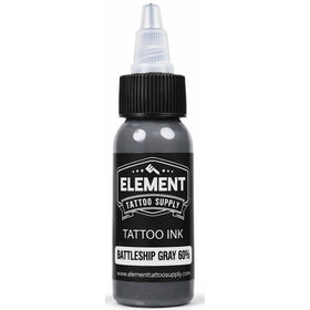 Close-up of Element Tattoo Supply Battleship Gray Ink Dark shade bottle