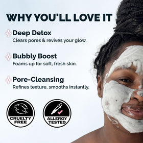 Close-up of Elizabeth Mott Carbonated Bubble Detox Clay Mask texture