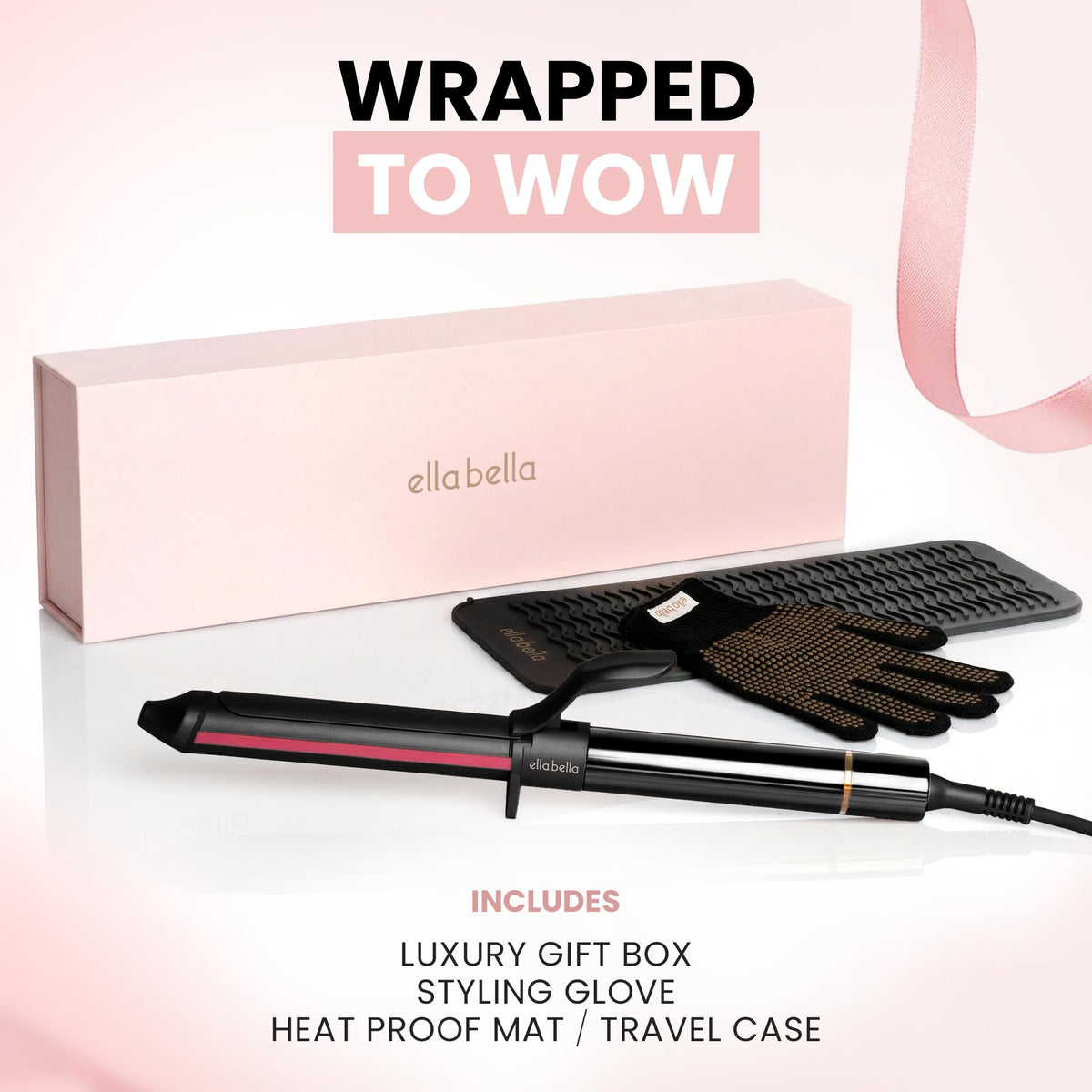 Close-up of ELLA BELLA Curling Iron digital temperature display