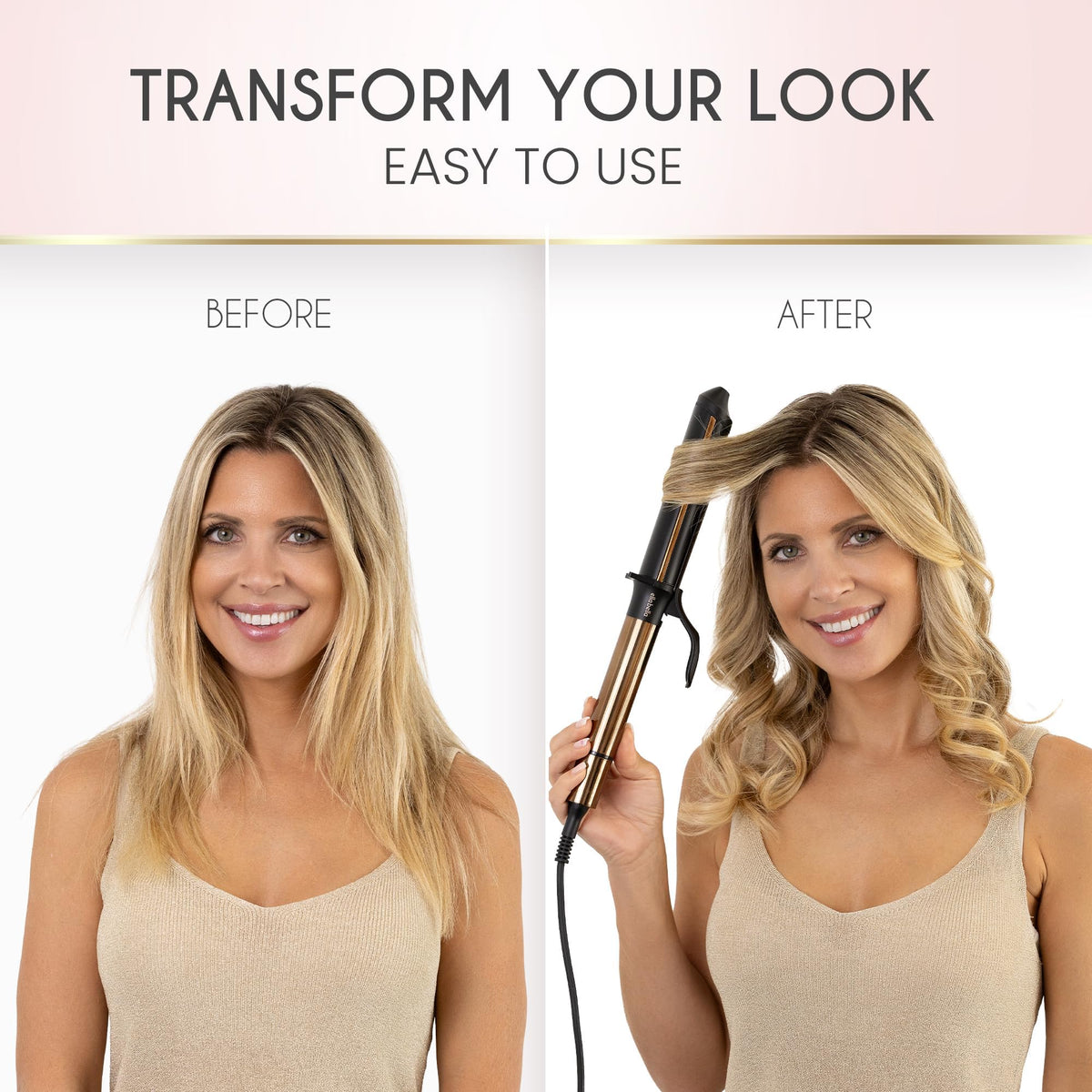 Close-up of ELLA BELLA curling iron temperature settings