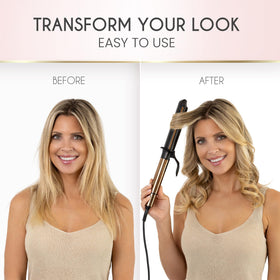 Close-up of ELLA BELLA curling iron temperature settings