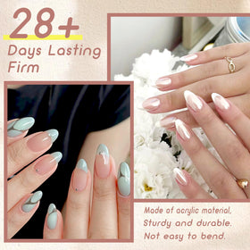 Close-up of ELLEWIN Clear False Nail Tips displaying numbered sizes