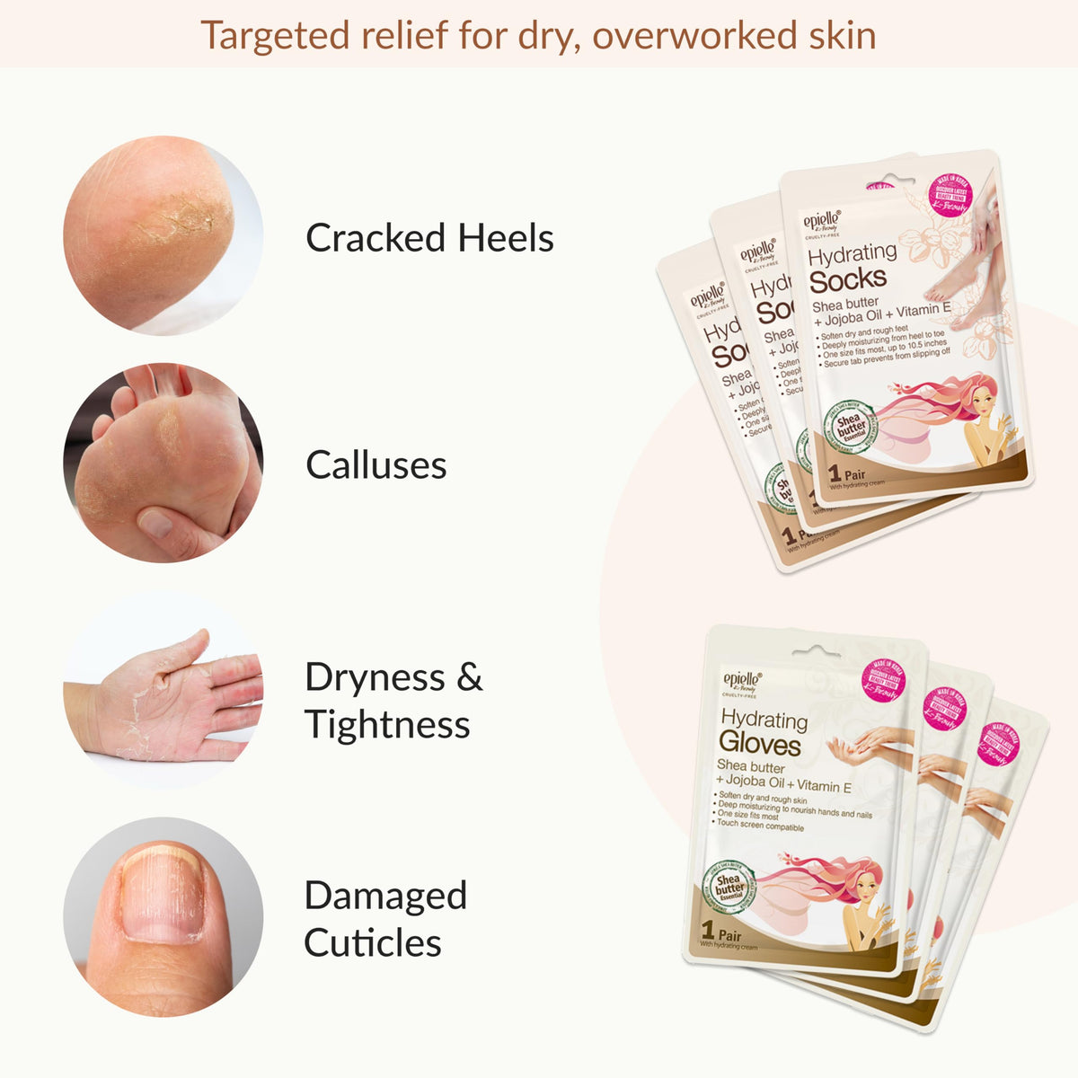 Close-up of Epielle Hydrating Hand Mask Gloves