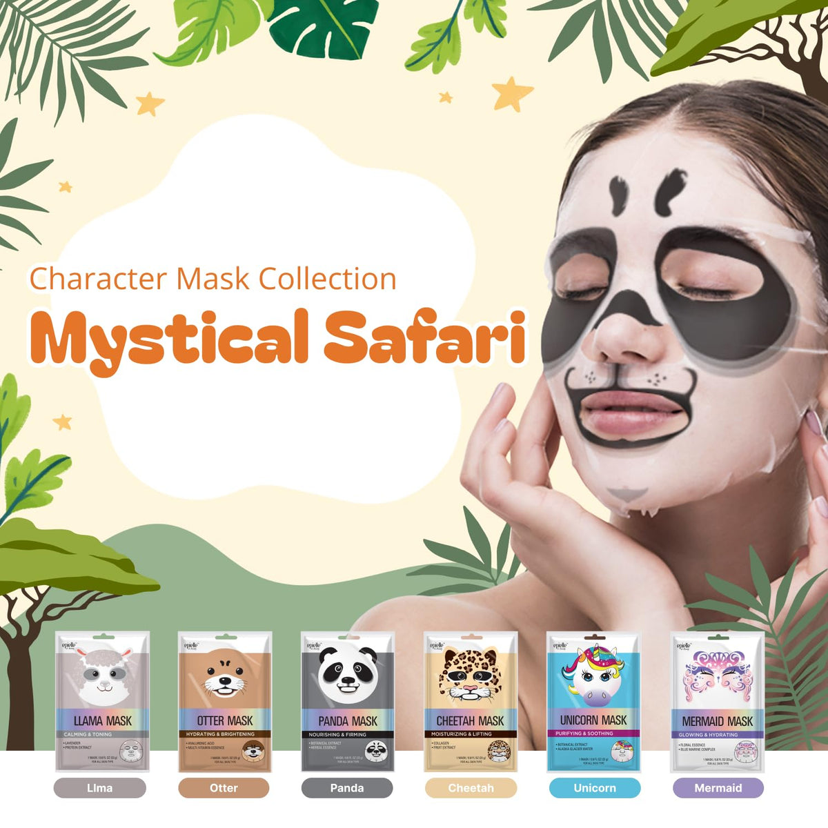 Close-up of Epielle Rabbit face mask in packaging