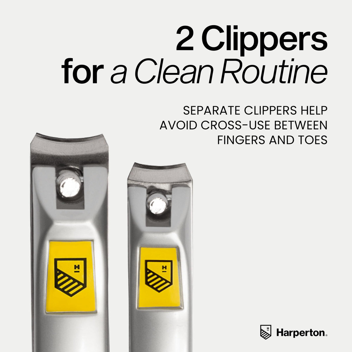 Close-up of ergonomic handle of Harperton nail clippers