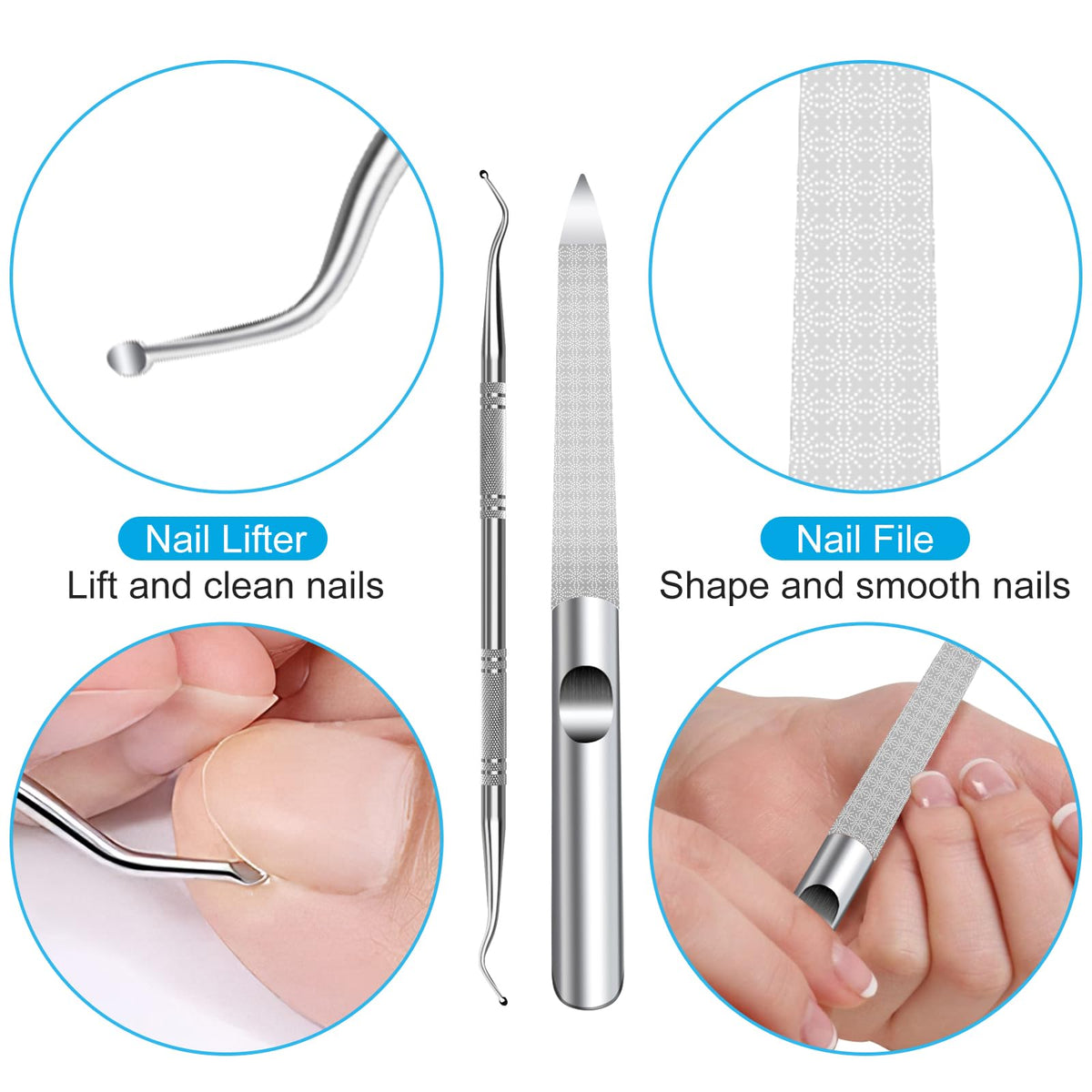 Close-up of ergonomic handle of toenail clippers