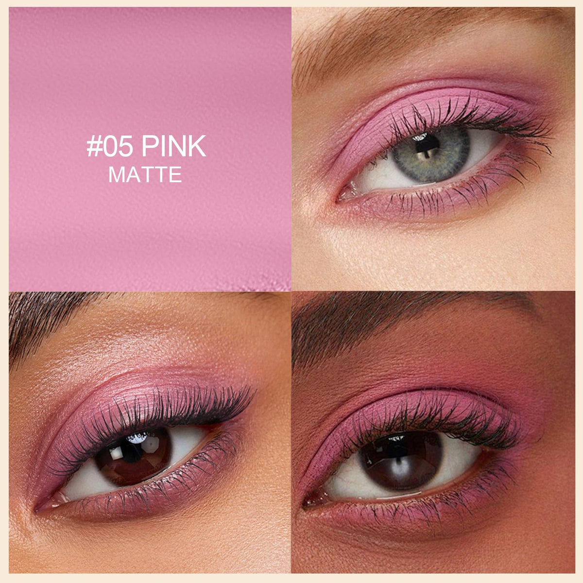 Close-up of Erinde Bright Pink Matte Eyeshadow Stick tip