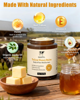 Close-up of ESAWFVL Beef Tallow Whipped Balm texture