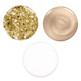 Close-up of essie Good as Gold nail polish bottle